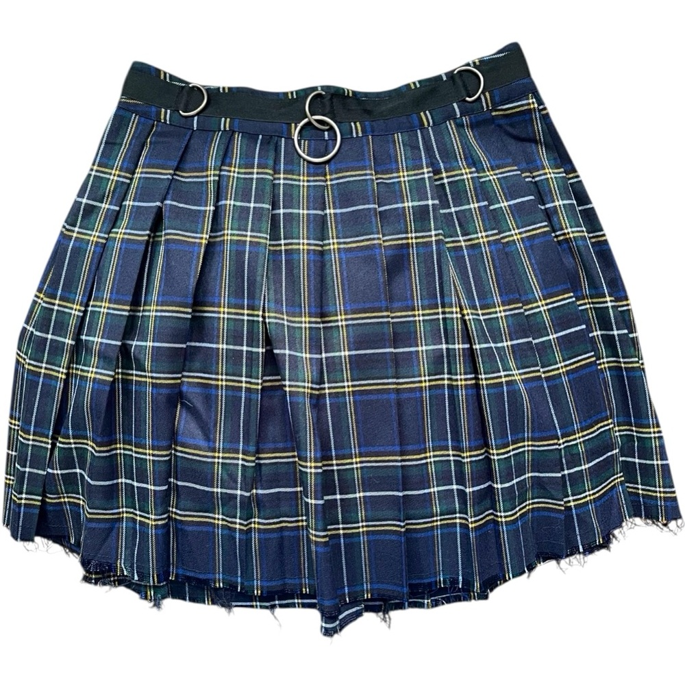 NWT Dolls Kill Current Mood Dress Code Plaid Pleated Mini Skirt
